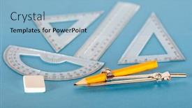  Presentation with rubber - Slide deck with back-to-school-various-items background and a light blue colored foreground