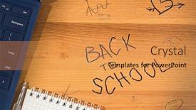  Presentation with back school education - Colorful presentation enhanced with back-to-school-writing backdrop and a gold colored foreground