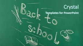  Presentation with words back to school - Slide set featuring back to school written background and a ocean colored foreground