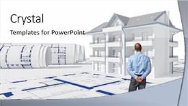  Presentation with worker - Cool new theme with back view and 3d house backdrop and a white colored foreground
