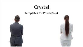  Presentation with people - PPT theme with back view group of business background and a  colored foreground