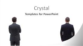  Presentation with group - Cool new PPT layouts with back-view-group-of-business backdrop and a white colored foreground