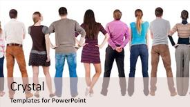  Presentation with small group top view - Slides enhanced with view team people collection backside background and a lemonade colored foreground