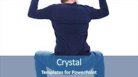  Presentation with heavy load - Presentation theme consisting of back view man protects hands from what is falling from above man holding a heavy load rear view people collection backside view of person isolated over white background man in warm jacket sat background and a ocean colored foreground