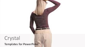  Presentation with head - Slide deck consisting of back-view-of-a-blond background and a light gray colored foreground