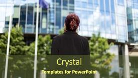  Presentation with walking - Slide set having back-view-of-a-female background and a tawny brown colored foreground