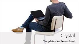  Presentation with office chair - Amazing presentation design having back view of a man backdrop and a white colored foreground