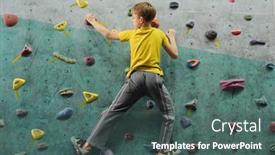  Presentation with upwards - Amazing presentation design having multi sports - back view of active schoolboy backdrop and a ocean colored foreground