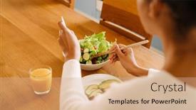  Presentation with orange juice - Presentation design enhanced with back-view-of-african-woman background and a  colored foreground