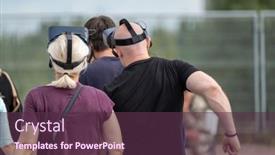  Presentation with anonymous - Presentation theme consisting of back-view-of-anonymous-man background and a tawny brown colored foreground