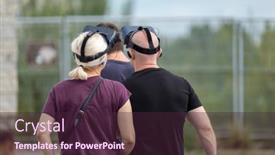  Presentation with anonymous - Cool new PPT theme with back-view-of-anonymous-man backdrop and a wine colored foreground