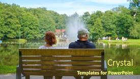  Presentation with man sitting bench - Audience pleasing PPT layouts consisting of back-view-of-anonymous-middle backdrop and a tawny brown colored foreground