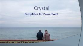  Presentation with man sitting bench - Beautiful PPT layouts featuring back-view-of-anonymous-middle backdrop and a sky blue colored foreground