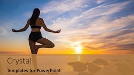  Presentation with anonymous - PPT theme featuring back-view-of-anonymous-woman background and a gold colored foreground