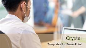  Presentation with normal - Theme with back-view-of-asian-office background and a coral colored foreground