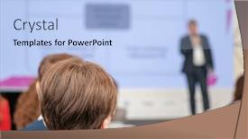  Presentation with audience - Slide set with back-view-of-audience background and a light blue colored foreground