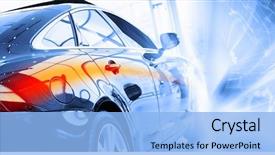  Presentation with sales - PPT theme enhanced with back view of automobile background and a light blue colored foreground