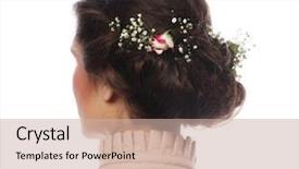  Presentation with haircut - Slide deck consisting of back view of beautiful haircut with small pink flowers background and a soft green colored foreground