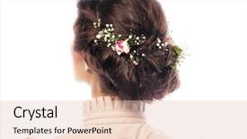  Presentation with haircut - Beautiful theme featuring back view of beautiful haircut with small pink flowers backdrop and a lemonade colored foreground