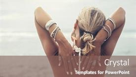  Presentation with horizon - PPT theme with back-view-of-boho-styled background and a violet colored foreground