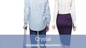  Presentation with women traveling - PPT theme with back-view-of-business-women background and a teal colored foreground