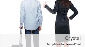  Presentation with women traveling - Presentation theme having back-view-of-business-women background and a white colored foreground