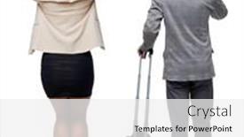 Presentation with women traveling - Audience pleasing PPT theme consisting of back-view-of-business-women backdrop and a white colored foreground