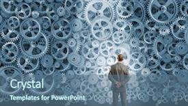  Presentation with mechanism - Presentation design having back view of businessman looking background and a ocean colored foreground