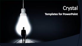  Presentation with glowing light bulb light bulb - Beautiful slide deck featuring compliance concept young man - back view of businessman looking backdrop and a black colored foreground