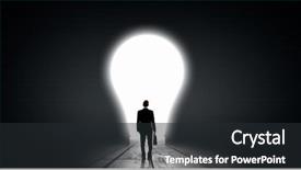  Presentation with glowing light bulb light bulb - Cool new PPT theme with compliance concept young man - back view of businessman looking backdrop and a dark gray colored foreground