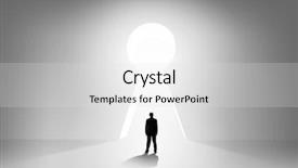  Presentation with keyhole - Slide deck consisting of back view of businessman standing in keyhole doorway background and a light gray colored foreground