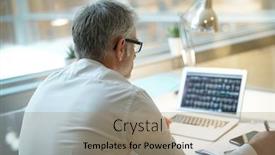  Presentation with office - Cool new slide deck with back-view-of-businessman backdrop and a coral colored foreground