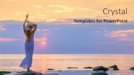  Presentation with rocky shore - Audience pleasing PPT layouts consisting of back-view-of-carefree-female backdrop and a lemonade colored foreground
