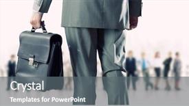  Presentation with confident - Cool new theme with back view of confident businessman backdrop and a gray colored foreground