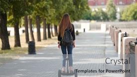  Presentation with urban green - Beautiful PPT layouts featuring back-view-of-contemporary-young backdrop and a light gray colored foreground