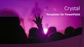  Presentation with stage lights - Theme enhanced with back-view-of-excited-anonymous background and a violet colored foreground