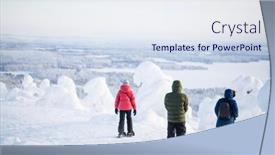  Presentation with finland - PPT layouts consisting of back-view-of-family-father background and a sky blue colored foreground
