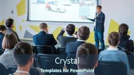  Presentation with coach - Slide set featuring back-view-of-formal-people background and a ocean colored foreground