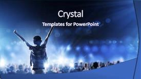  Presentation with stage lights - Amazing PPT theme having back view of girl standing in stage lights backdrop and a navy blue colored foreground