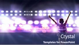  Presentation with stage lights - Presentation having back view of girl standing in stage lights background and a ocean colored foreground