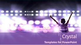  Presentation with stage lights - Amazing slides having back view of girl standing in stage lights backdrop and a violet colored foreground