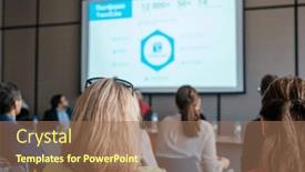  Presentation with anonymous - Slides consisting of back-view-of-group background and a coral colored foreground