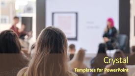  Presentation with group - Slide deck enhanced with back-view-of-group background and a  colored foreground