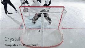  Presentation with puck - Colorful slide deck enhanced with back-view-of-hockey-player backdrop and a light gray colored foreground