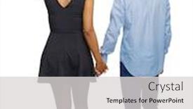  Presentation with holding hands family walking - Audience pleasing slide set consisting of girl and guy holding hands backdrop and a light gray colored foreground