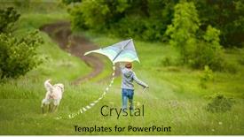  Presentation with kite - Presentation enhanced with back-view-of-little-girl background and a yellow colored foreground