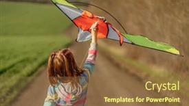  Presentation with kite - Colorful theme enhanced with back-view-of-lovely backdrop and a tawny brown colored foreground