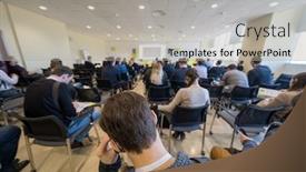  Presentation with business training - PPT theme with back-view-of-male background and a light gray colored foreground