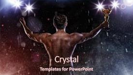  Presentation with victory sport - PPT theme with sports mma - back view of man fighter background and a tawny brown colored foreground