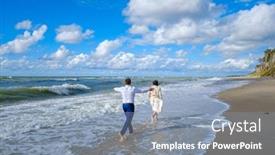  Presentation with beach wedding - Presentation having back-view-of-man background and a light blue colored foreground